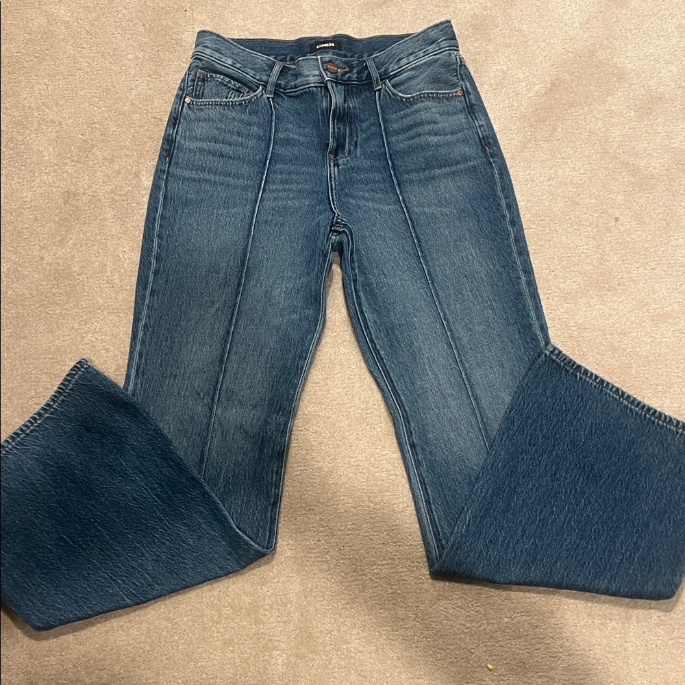 Express Women's Flare Jeans in Deep Blue